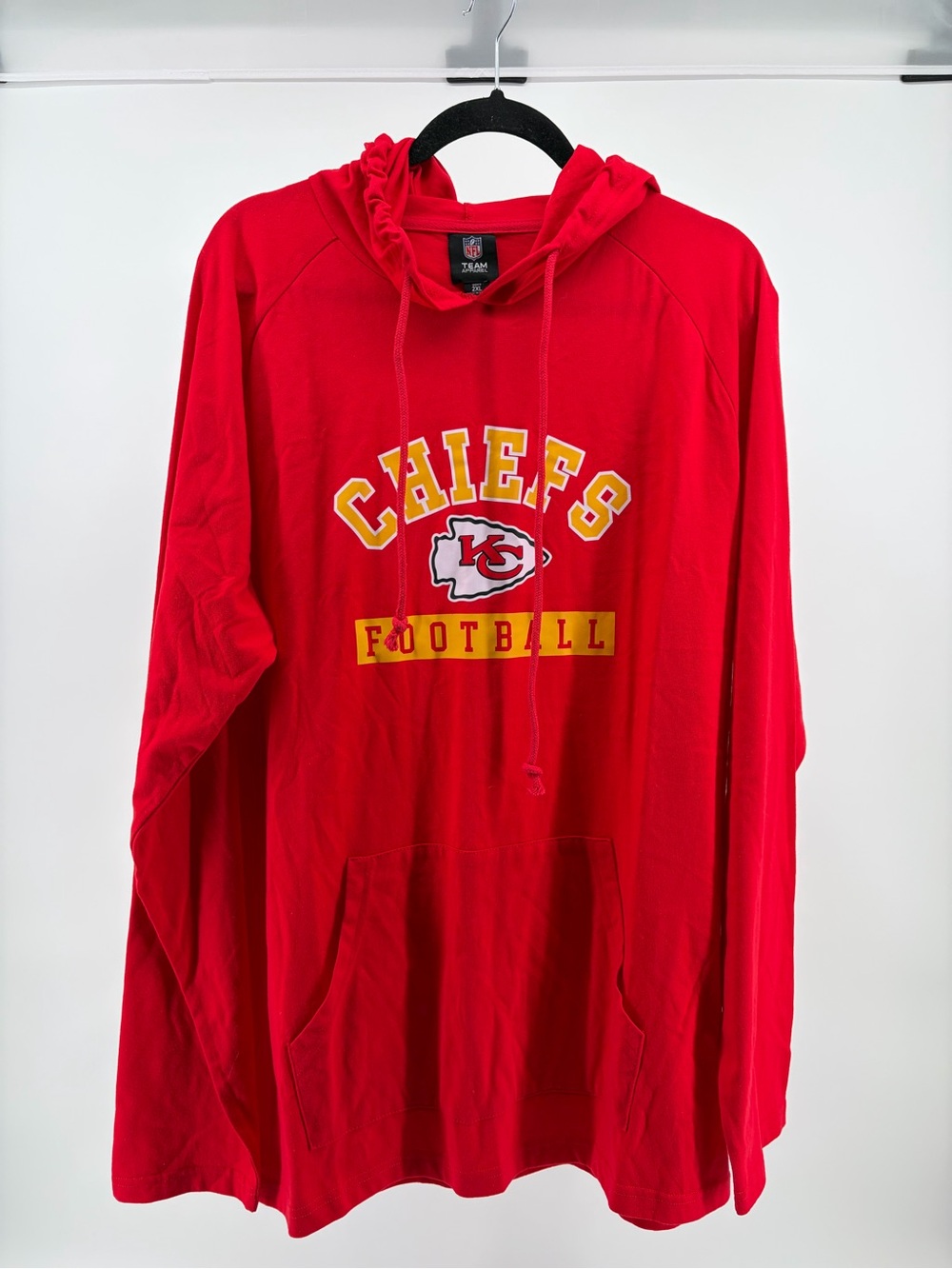 NFL Kansas City Chiefs Football Pullover Hoodie Red Yellow Mens 2XL
